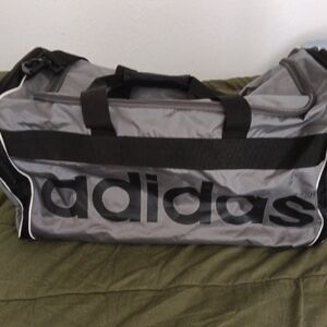 Adidas Black and Gray Duffel Bag